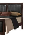 thumbnail image 5 of Leatherette Upholstered Wooden Eastern King Bed, Brown and Black, 5 of 5