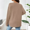 thumbnail image 5 of Fnooota Maternity Long Sleeve Tops, Knitted Stretchy Loose Fit Crew Neck Pregnancy Clothes Khaki Size S-2XL, 5 of 7
