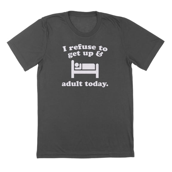 I Refuse Humor Graphic Charcoal Mens T-Shirt