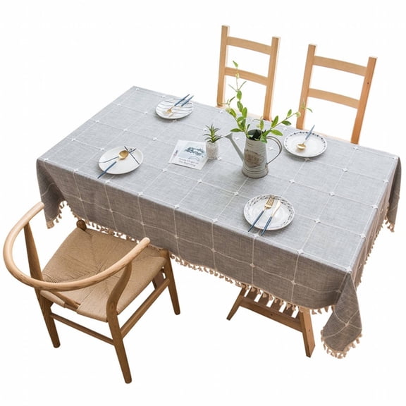 AUQ 2026 New 55 × 94 in Wipeable Tablecloths Non Slip Table Cover Linen Tablecloth for Dining Table Home Parties Events Restaurant