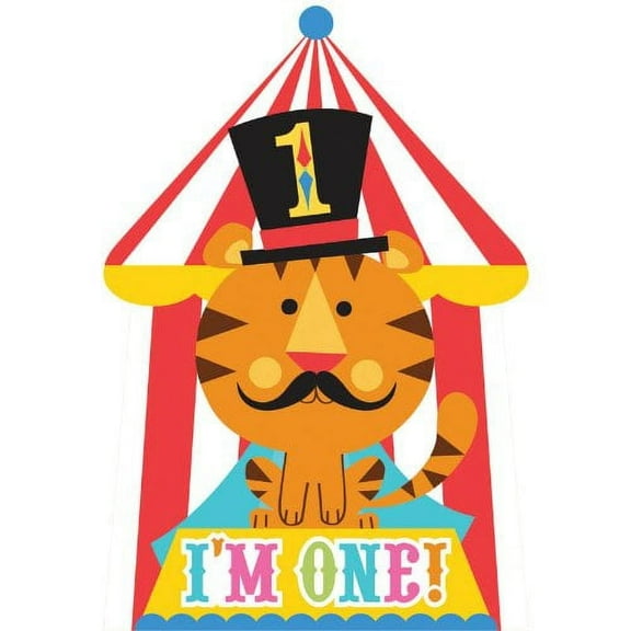 Amscan Circus 1st Birthday Invitations (Pack of 8)