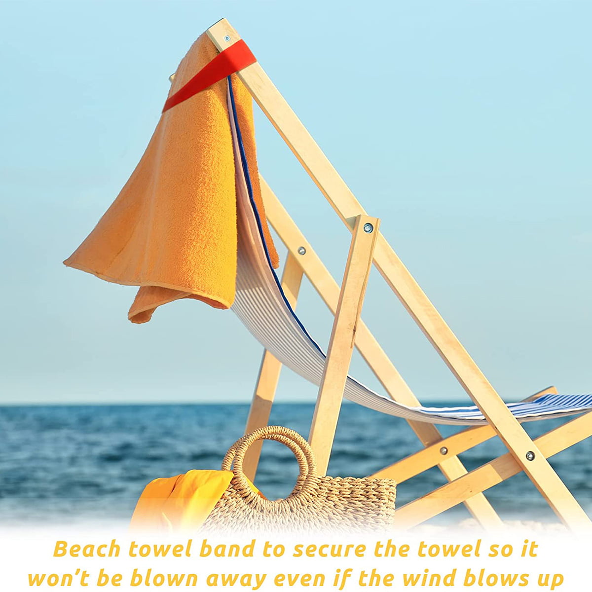 10pcs Beach Chair Towel Bands Elastic Beach Chair Bands for Towel 30x1.8CM 5 Colors Durable Silicone Reusable Beach Towel Holder Clamps for Pool Summer Vacation 