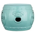 thumbnail image 3 of Safavieh Mei Coin Drum Indoor/Outdoor Garden Patio Stool, Light Blue, 3 of 5