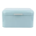 thumbnail image 1 of Bread Box Solid Color Retro Metal Bread Bin Box Large Capacity Kitchen Storage Container(Blue), 1 of 8