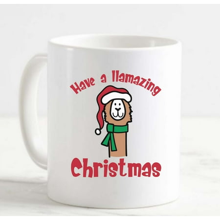 

Coffee Mug Have A Llamazing Christmas Llama W Santa Hat Funny White Cup Funny Gifts for work office him her