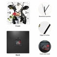 thumbnail image 2 of Black White Cow Wooden Wall Clock Silent Non Ticking, Spring Farmhouse Animals Printed Red Floral Square Wall Clocks Battery Operated, Decor Clock for Home Office, Living Room, Kitchen, 12 Inch, 2 of 9