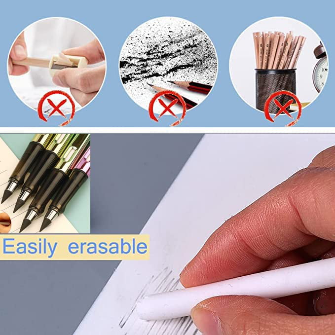 6 Pcs Inkless Eternal Pencils, Everlasting Infinity Pencil with