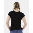 thumbnail image 3 of No Boundaries Scoop Neck Tee with Short Sleeves, 1 or 3-Pack, Women’s, 3 of 5