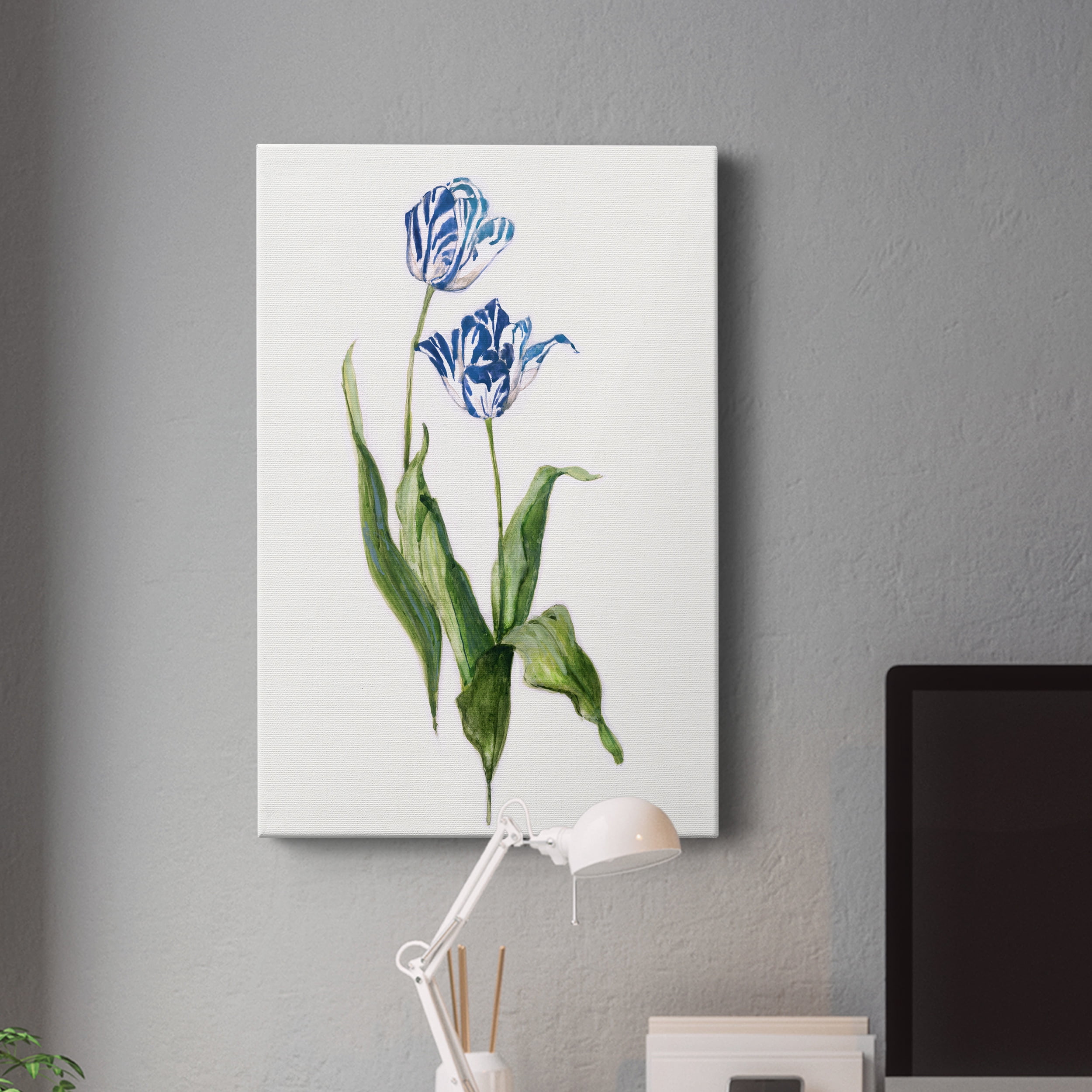 Blue Lively Botanical II Premium Gallery Wrapped Canvas - Ready to Hang - 32 x 48