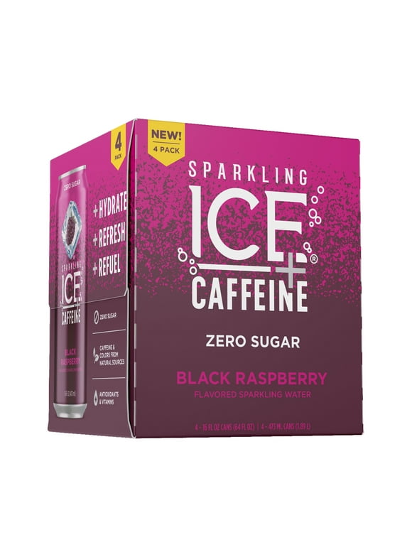 Sparkling Ice Plus Caffeine 4PK Black Raspberry Raspberry