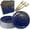 Dark Blue Gold Dot Paper Plate, variant on Serve 35 Guests Sage Green and Gold Party Supplies,7 Inch Disposable Sage Green Dessert Paper Plates and Napkins for Wedding Birthday Party