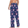 thumbnail image 5 of Navy Red Rose Men's Pajama Pants Lightweight Sleepwear Bottom Lounge Pants, 5 of 6