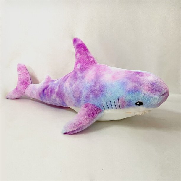 Tiburón de peluche colorido de 30-140cm para niños, juguete de peluche suave, Animal de simulación, almohada clásica de tiburón, cojín, juguetes de mantequilla, regalo para niña zhangyuxiang LED
