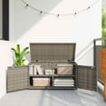 thumbnail image 1 of vidaXL Garden Storage Cabinet Grey 110x55x60.5 cm Poly Rattan, 1 of 5