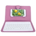 thumbnail image 4 of Teclado de 7 pulgadas para Bluetooth 3.0 con funda de cuero PU para teléfonos con pantalla de 4,5 a 6,8 pulgadas, color morado, 4 of 5
