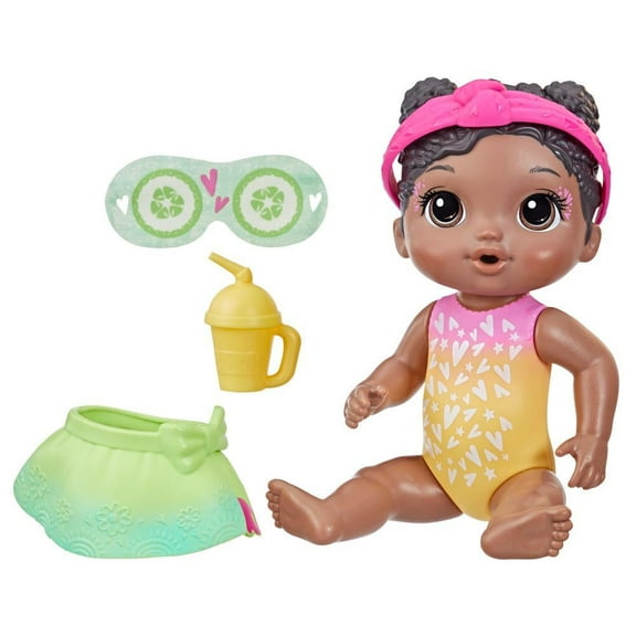 Baby Alive Rainbow Spa Baby Doll, 9-Inch Spa-Themed Toy for Kids Ages 3 and Up, Black Hair
