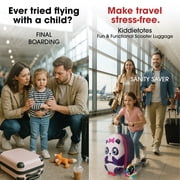Kiddietotes 3-D Hardside Panda Scooter Luggage Ride On Suitcase for Kids Travel Bag