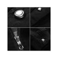 thumbnail image 6 of Capreze Men Cargo Bomber Jackets Casual Solid Color Outwear Fall Coat Stand Collar Military Jacket Black L, 6 of 6