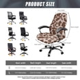thumbnail image 6 of FKELYI Office Chair Cover Anti-Dust Rotating Chair Slipcover Brown Cow Print Computer Chair Protector for Armchair Stretchable Fabric Home Office Decoration, Small, 6 of 6
