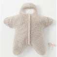thumbnail image 4 of Baby Starfish Onesie, Thick Imitation Fleece Starfish Newborn Sleeping Bag, Infant Footie Jumpsuit Winter Warm Outfits, 4 of 12
