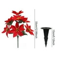 thumbnail image 6 of Dserhfy Artificial Christmas Flowers 7 Heads Faux Poinsettias Bouquet for Christmas Table Vase Fillers Planters Porch Outdoor Indoor Decor, 6 of 8
