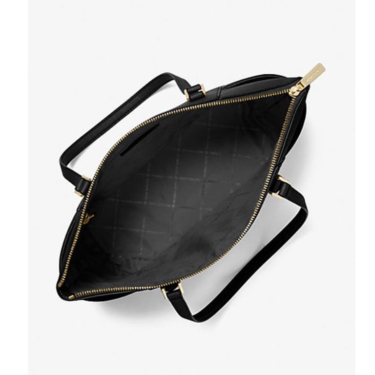 Michael Kors Large Leather Tote, Black with Gold Hardware photo 6