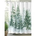 thumbnail image 2 of Fsddascl Forest Green Shower Curtain Set - Extra Long 72" x 96" Washable Bathtub Curtain with 12 Hooks, Spring Summer Watercolor Pine Tree Waterproof Fabric Stall Shower Curtains for Bathroom, 2 of 6
