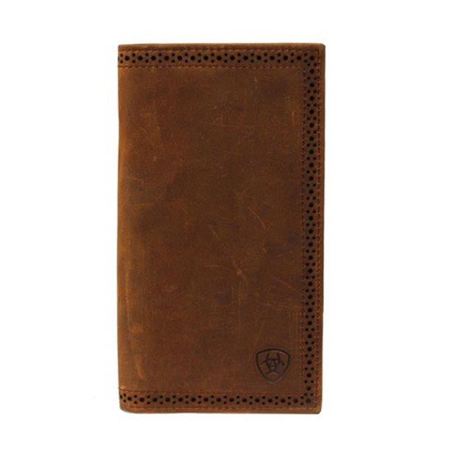 MFW Ariat Caiman Floral Over Circle Rodeo Wallet Color Brown Model A3529402 