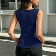 thumbnail image 5 of Admvng Tank Top for Women Asymmetrical V Neck Ruched Sleeveless Stretch Basic Knit Layering Camisole Blouse, 5 of 6