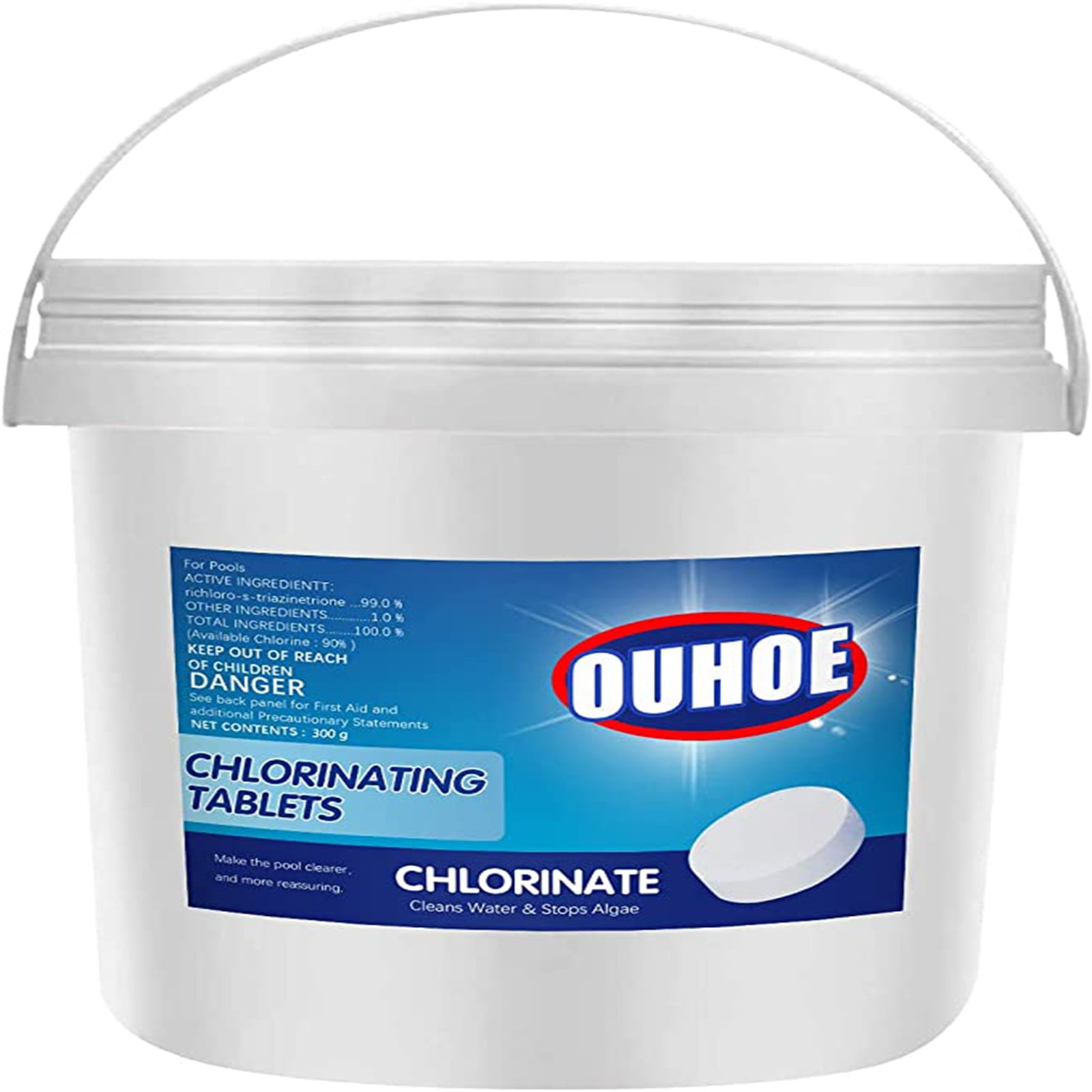 WOCLEILIY 300Pcs Pool & Spa Chlorine TabsA Bucket of Small Chlorine