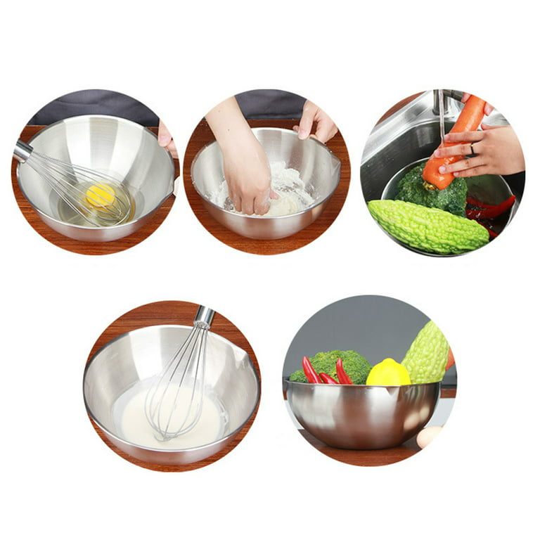 Mixing Bowl Stainless Steel Mixing Bowl Egg Mixing Bowl Kneading Dough Bowl Kitchen Bowl, Size: 30x25x13CM