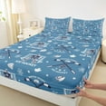 thumbnail image 3 of Castle Fairy Gamer Ice Hockey 4-Piece Full Size Sheets for Teens Women Men,Sport Theme Bed Sheets,Black Blue Lightweight Sheet Sets,Super Cozy Room Decor, 3 of 7