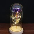 thumbnail image 1 of Cubierta de cristal rosa, flor de lámina dorada con luz LED, flor eterna, decoración navideña para el Día de San Valentín, 1 of 6