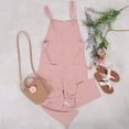 thumbnail image 3 of Womens Baggy Loose Bib Overalls Square Neck Adjustable Strap Rompers Jumpsuits Harem Pants, Pink, Medium, 3 of 5