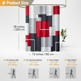 thumbnail image 6 of 78 Inches Long Shower Curtain, Tall Geometric Abstract Fabric Shower Curtain Set with Plastic Hooks, Large Modern Luxury Neutral Cloth Curtains for Bathroom Showers and Bathtubs - 72x78 - Red, 6 of 6