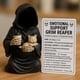 thumbnail image 2 of Emotional Support Grim Reaper, Hand-Painted Resin Gothic Grim Reaper Statue Holding Coffee & Cat with Emotional Support Grim Card, 2 of 2