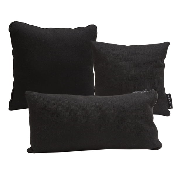 Set de 3 Cojínes Decorativos (1 Cuadrado Ch + 1 Cuadrado Gde + 1 Rectangular) DICASA Black