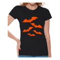 thumbnail image 1 of orange Bats Tshirt for Women Halloween Bats Shirt Women's Halloween Shirt Funny Cartoon Bats T Shirt Holiday Gifts for Her Halloween Party outfit Family Trick or Treat Women's Tshirt, 1 of 6