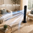 thumbnail image 5 of Alvantor Tower Fan for Bedroom, 60° Oscillating Standing Fan with 28dB Quiet for Sleep, 25ft/s Velocity, 12H Timer, 5 Speeds 4 Modes, Remoter, Bladeless Room Fan for Home, Office, Indoor, 5 of 7