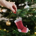 thumbnail image 5 of Hometravel Christmas Sock Ornaments, 3-Piece Hand Painted Design Set, Festive Stocking Themed Tree Decor for Seasonal Display, 5 of 6