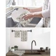 thumbnail image 5 of Vintage Floral Kitchen Dish Towels for Drying Dishes Set of 2, Grey Spring Dandelion Plants Flower Botanical Waffle Weave Microfiber Hand Tea Bathroom Towels Quick Dry & Absorbent Towel 12x12, 5 of 7