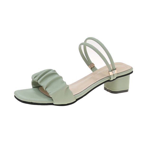 Sandalias de mujer que combinan con todo, zapatos de verano para mujer, traje de tacón bajo para mujer, Beige, nuevo gladiador, moda media, Sandalias cómodas40 Gao Jinjia LED