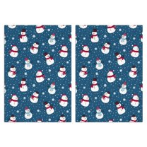 2 Pcs Funny Kitchen Towels,Blue Christmas Snowman Pattern Microfiber Dish Towels,Kitchen Tea Towels,Kitchen Towel Set (18" X 26")