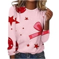 thumbnail image 2 of Viikei Womens Sweatshirts Plus Size,Women's Top Valentine's Day Fashion Three-dimensional Print Loose Comfortable T-shirt Long Sleeve Crewneck Top Multicolor XXXXXL, 2 of 4