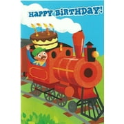 Cake on A Train Birthday Greeting Card