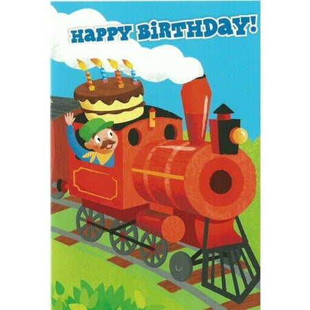 Cake on A Train Birthday Greeting Card