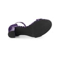 thumbnail image 5 of BLISSFUL STEP Women's Snake Printed Block Heel Ankle Strap Sandals Black Purple 8.5, 5 of 7