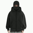 thumbnail image 4 of Towmus Balaclava Hoodie Zippe, Double Hooded Zip Jacket, Built-In Eye Mask, Full Zip Hooded Sweatshirt, Unisex, 4 of 5