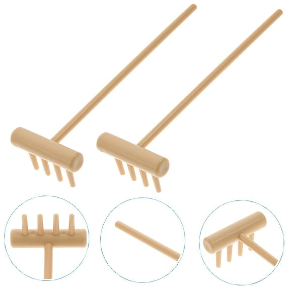 Worgeous  6 Pcs Sand Rake Set Zen Garden Mini Gardening Sandbox Office Yellow