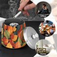 thumbnail image 4 of Yayeee Ashtray with Lid for Cigarette Smokeless Stainless Steel Home Ash Holder, Colorful Leaves, 4 of 7